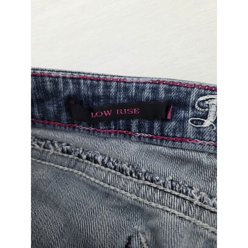 Rock 47 Wrangler Jeans Womens 7/8x34 Blue Bootcut Low Rise Denim Distressed READ - Picture 6 of 14